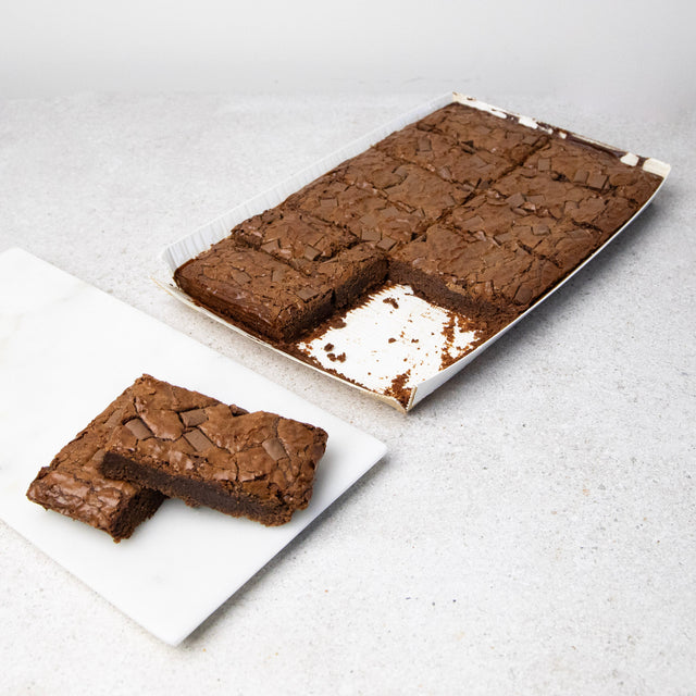 Large chocolate orange brownie tray