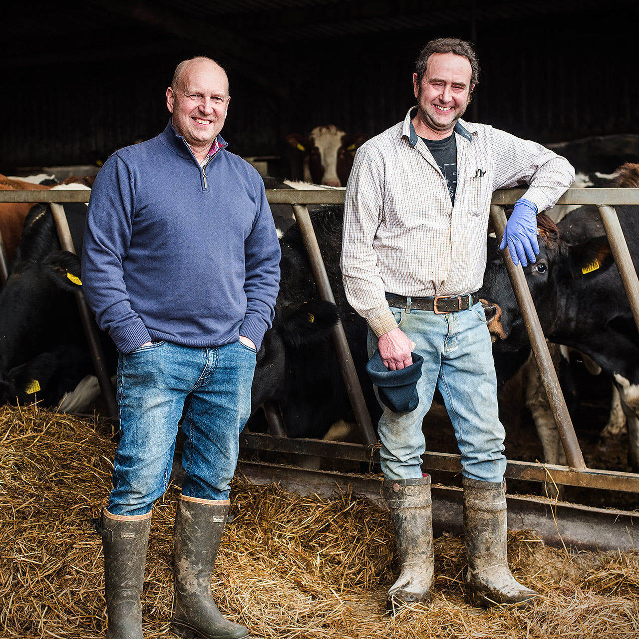 Two local producers on a farm