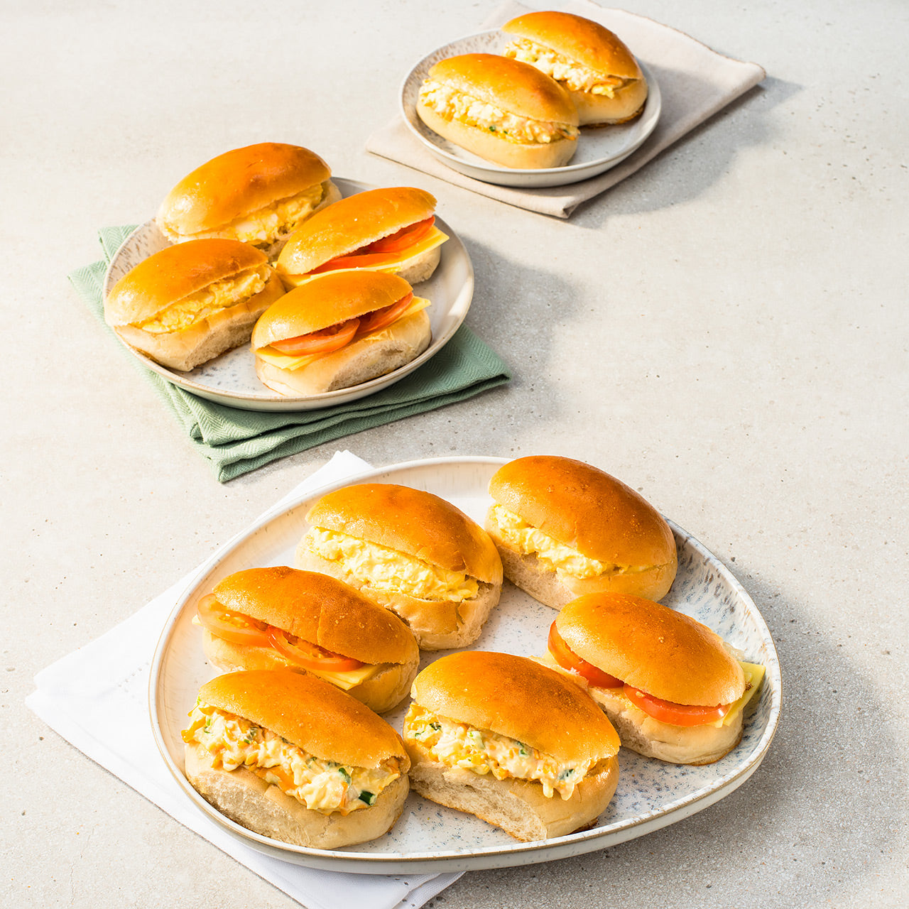 A platter with a selection of filled rolls