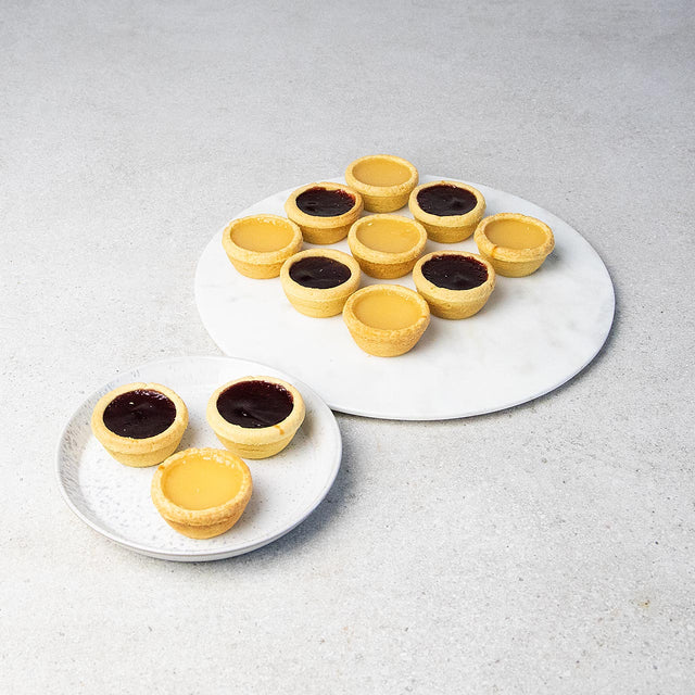 Jam and lemon tart platter